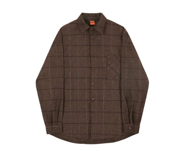 Thick Woolen Plaid Shirt