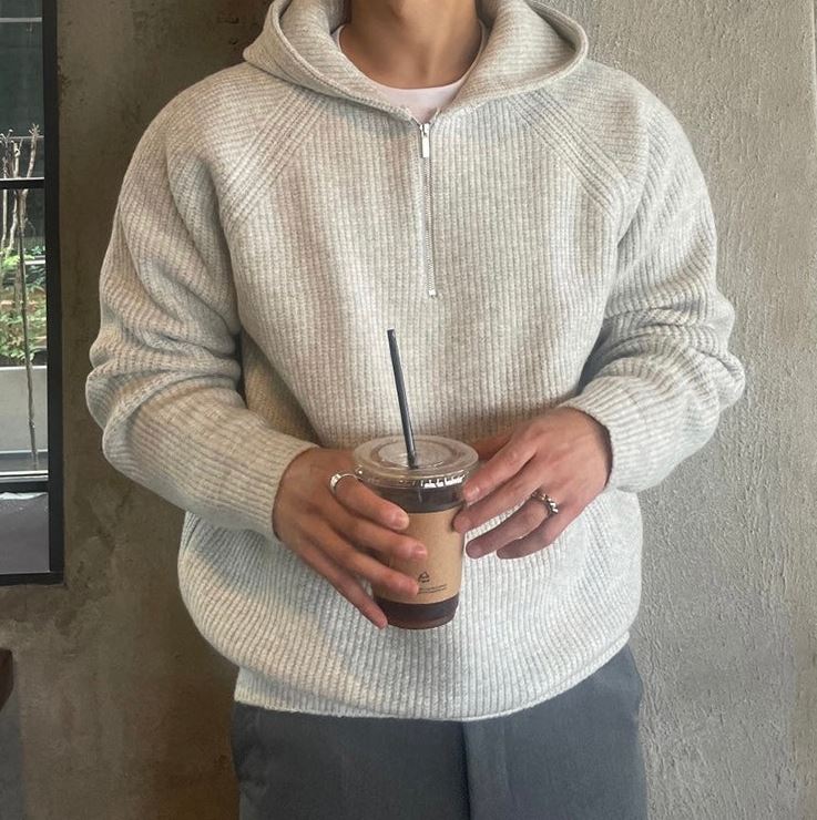 Semi Zip Warm Hoodie