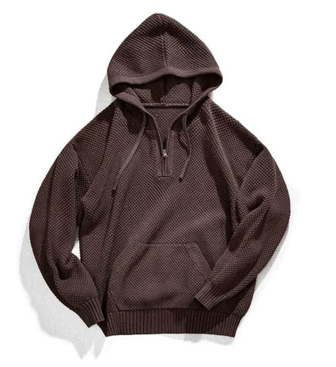 Half -Zip Knitted Hoodie