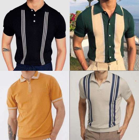 Stripped Polo T-Shirt