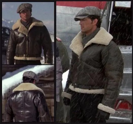 Faux-Sheepskin Leather Jacket