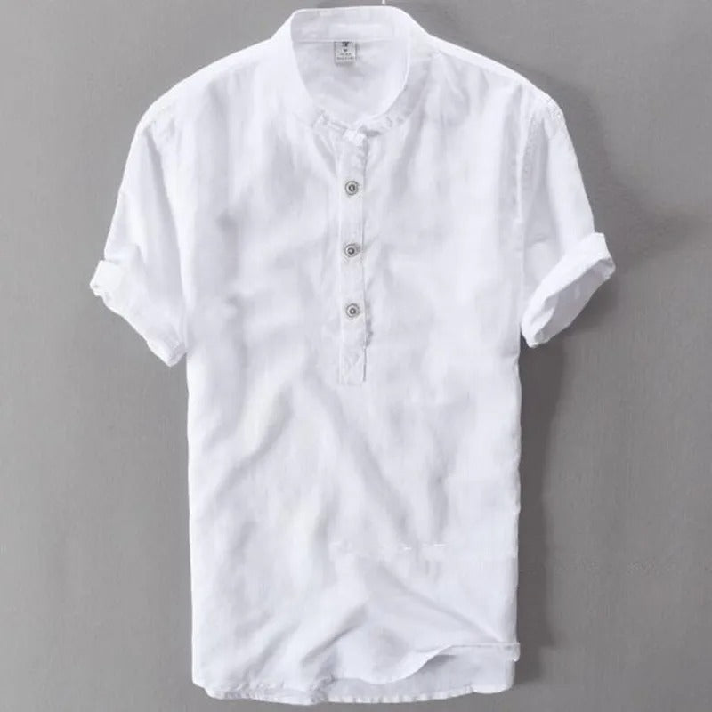 Linen Cotton Short-Sleeve Shirt