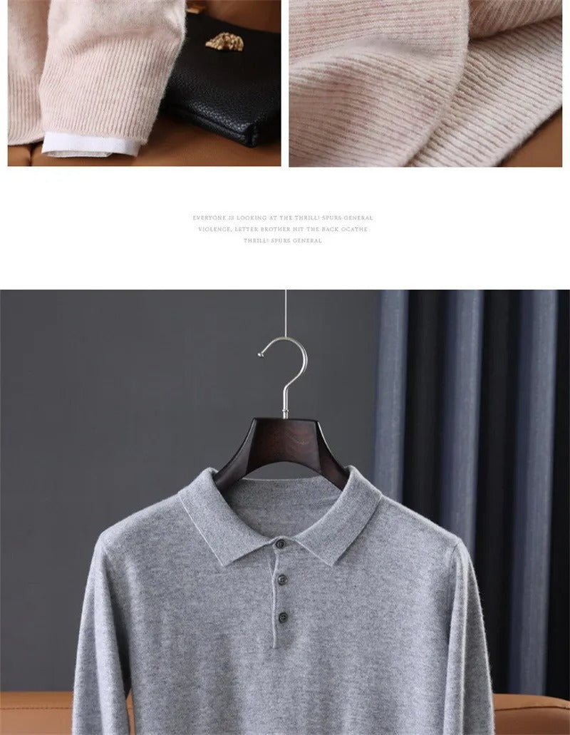 Vintage Solid Cashmere Polo