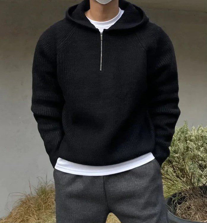 Semi Zip Warm Hoodie