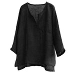 Linen Long Sleeve V-Neck Shirt