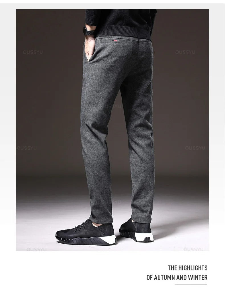 Brushed Fabric Casual Pants