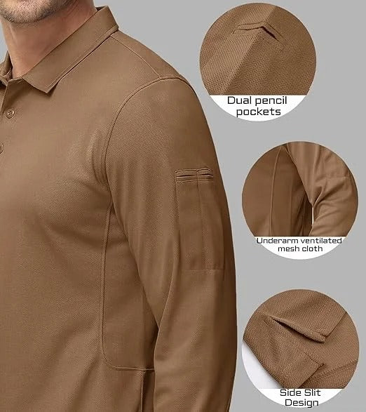 BreezeTech Long-Sleeve Polo Shirt